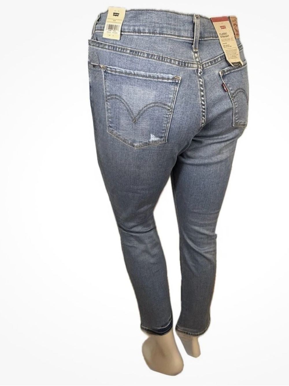 NWT Levi’s Straight Jeans Stretch New Distressed size 8 10 12 14 16 16W 18W 20W - Picture 4 of 11